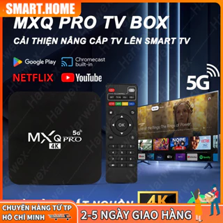 Android TV Box Mxq Pro Ram 8+128GB Smart Tivi Box 4K Wifi 5G Android 11 xem truyền hình 100 kênh miễn phí, xem Youtube