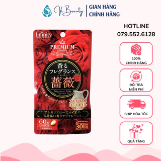 Viên Uống Thơm Cơ Thể Premium Infinity Fragrance Rose 30 Ngày Uống 60 Viên Nhật Bản