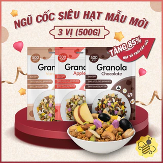 [MỚI] Granola 03 Vị Siêu Hạt Befresco 500g - Ngũ Cốc Nướng Phồng Ăn Kiêng Mix Sữa Chua Sấy, Mật Thốt Nột Dịu Ngọt