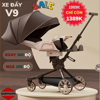 Xe đẩy cho bé , xe đẩy trẻ em V9 kèm bàn ăn, có đèn và nhạc sinh động cho bé Babyhope