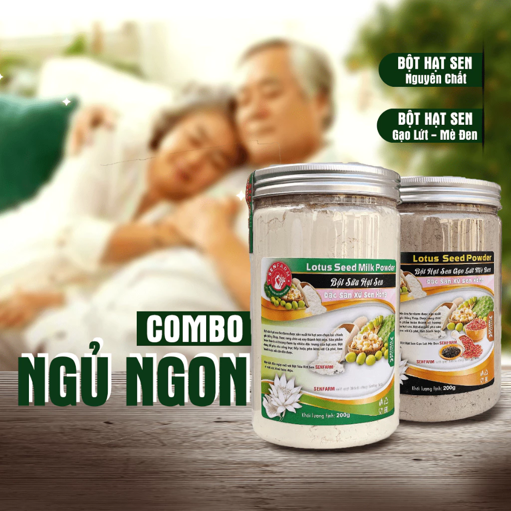 Combo Ngũ Cốc Hạt Sen Hỗ Trợ Ngủ Ngon - Bột Hạt Sen Dinh Dưỡng Senfarm