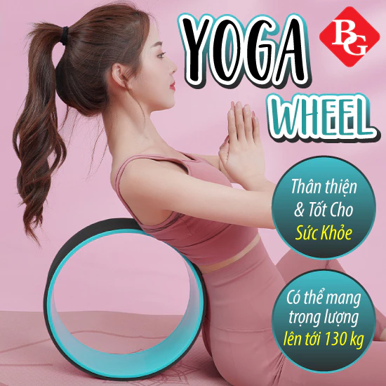 {Màu Ngẫu Nhiên}-BG Vòng Tập Yoga, Vòng Yoga Nhựa ABS 32cm Tập Lưng Cao Cấp- Yoga Wheel