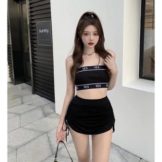 Áo ống croptop+ chân váy Ulzzang