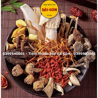 Sâm Hầm Nấm Quý - Gói 150gram gồm 18 vị (Dùng tần gà, chim, heo, lẩu nấm thơm ngon, bổ dưỡng) - Tiệm Thuốc Bắc Sài Gòn