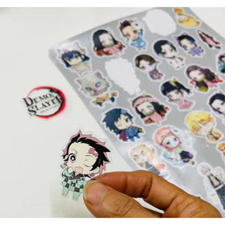 Sticker dán kimetsu no yaiba trong suốt 30-60 hình khác nhau / hình dán Sticker trong suốt kimetsu no yaiba