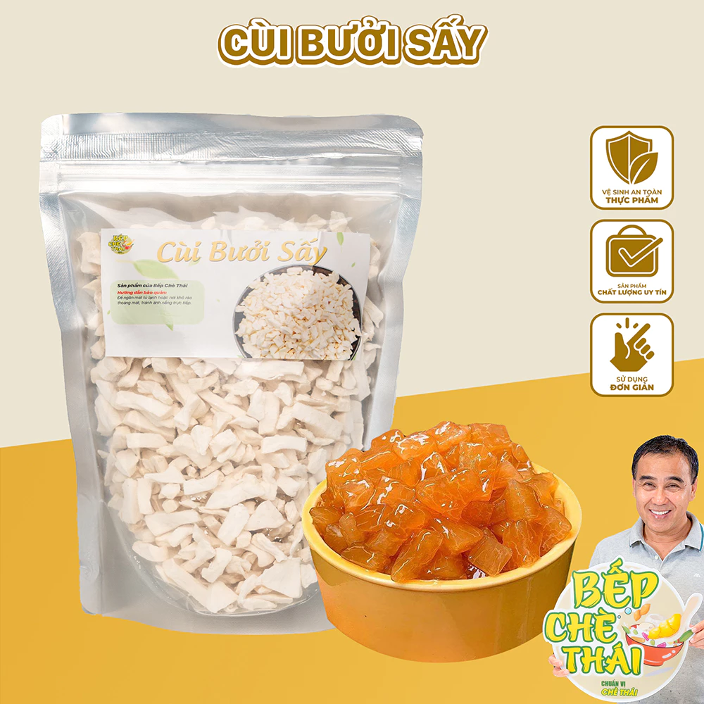 Cùi Bưởi Sấy Khô An Giang Đã Qua Khử Đắng - Túi 500gr - Bếp Chè Thái