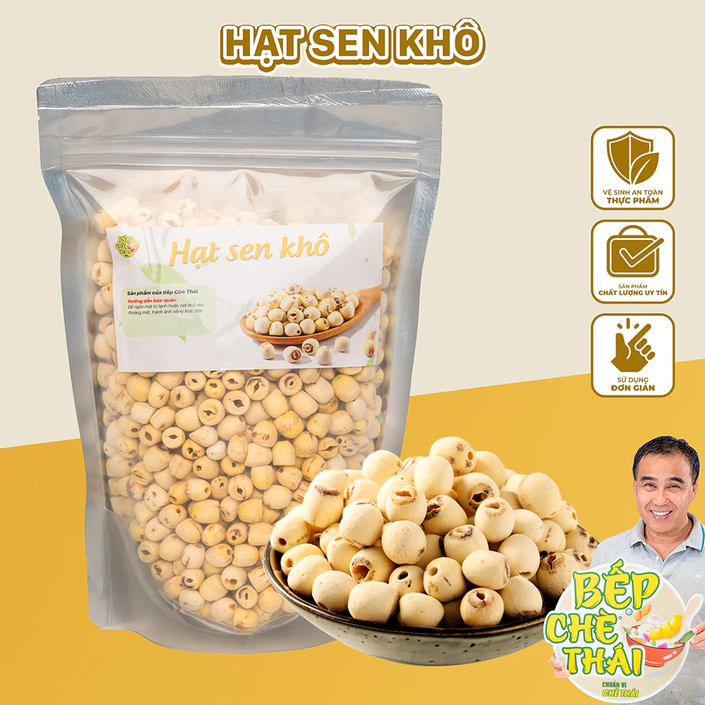 Hạt Sen Sấy Khô - Túi 100gr / 500gr - Siêu Ngon Loại 1 - Bếp Chè Thái