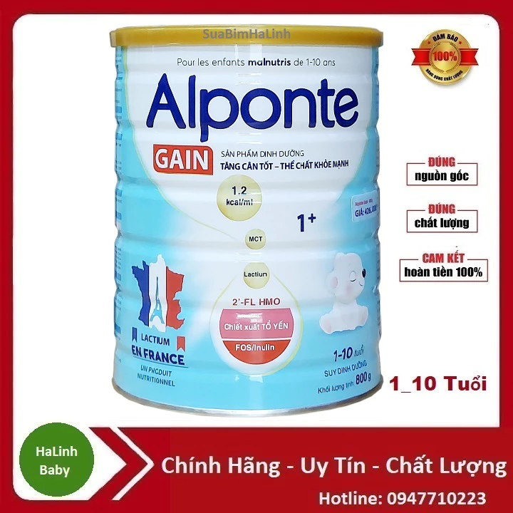 Sữa bột Alponte Gain 0+ 1+ 800g [Date 2026]