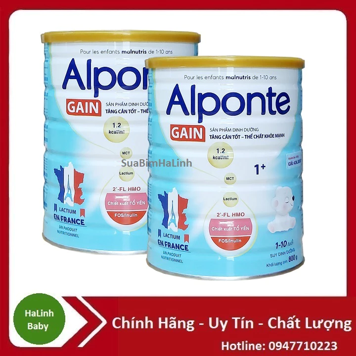 Combo 2 Lon Sữa Alponte Gain 1+ 800g [HSD 2026]