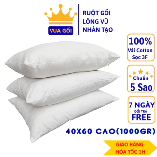 Ruột Gối Nằm Lông Vũ Nhân Tạo Cao Cấp 40x60 cm Êm Ái Kháng Khuẩn Chuẩn Khách Sạn 5 Sao - Loại 1000gr