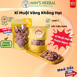 Xí muội vàng không hạt (ô mai xí muội thịt) chua ngọt túi 50g/150g - Minpharmacy