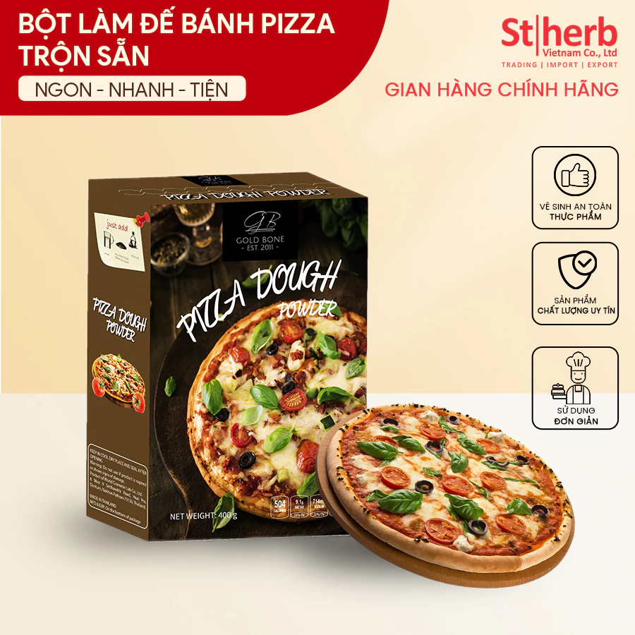 Bột Đế Pizza Trộn Sẵn Gold Bone 400G (Gold Bone Pizza Dough Powder 400G)