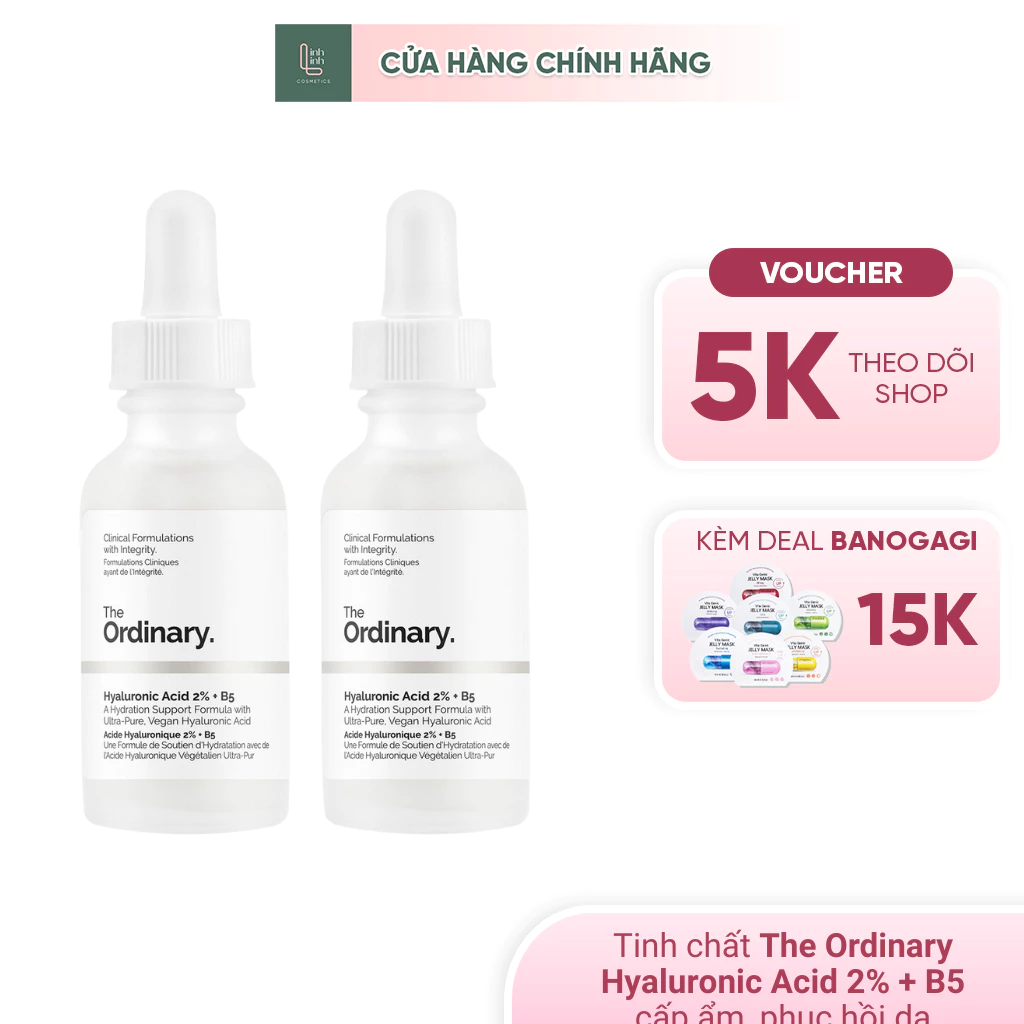 The Ordinary Hyaluronic Acid 2% + B5 30ml Tinh Chất Phục Hồi Và Dưỡng Ẩm Sâu