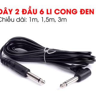 Dây 2 đầu 6 ly 1 đầu thẳng ra 1 đầu cong , Dây Jack 6.5mm Ra 6.5mm, Dây 2 Đầu 6.5 Màu Đen