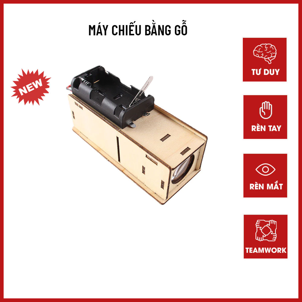 Đồ chơi giáo dục bộ lắp ghép máy chiếu slide bằng gỗ, đồ chơi stem, đồ chơi thông minh cho trẻ mầm non, tiểu học.