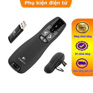 Bút trình chiếuLogitech R400, bút chỉ Laser Logitech R400 có nút bặt tắt nguồn