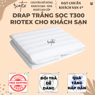 Ga giường trắng sọc Bền Đẹp Riotex dành cho nệm cao 20-25cm-S0