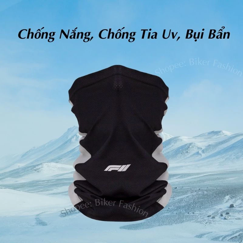 Khăn Đa Năng Swat F2, Khăn Chống Bụi Chống Nắng Vải Thoáng Mát, Có Nút Rút Chỉnh Size, Logo Phản Quang Cao Cấp