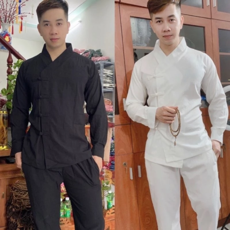 Bộ đi lễ chùa cho nam cao cấp-Pháp phục nam vải linen mịn mát đủ size