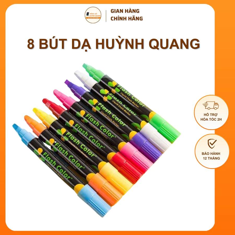 8 Bút Huỳnh Quang, Ngòi 6mm dạ quang viết bảng menu quảng cáo