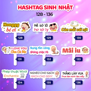 Bảng hashtag cầm tay chụp ảnh sinh nhật, đám cưới, sự kiện, tất niên (MS 127 - 154)