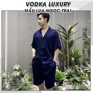 Đồ ngủ nam pijama nam Vodka Luxury lụa Tô Châu mềm mại, mặc nhà mùa hè mát mẻ lịch sự thoải mái T02