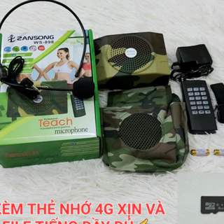 Loa bluetooth điều khiển từ xa WS 898 kèm thẻ nhớ 4G và file tiếng