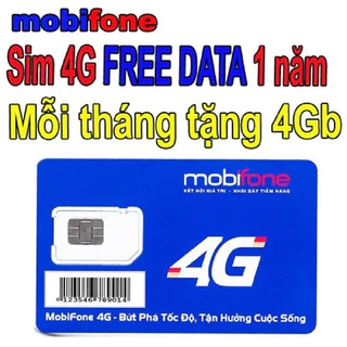 Sim 4G Mobifone Sài 1 Năm Không Cần Nạp Tiền Sim Data MDT250A (4GB x 12 tháng) - KÈM BẢO HÀNH 1 NĂM