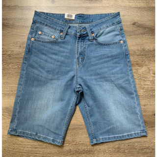 quần short jean nam co giãn màu xanh sáng ống suông hàng vnxk