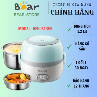 Hộp Cơm Điện Văn Phòng Bear 2 Ngăn-DFH - B13E5-Hàng Chính Hãng-Sử Dụng Để Hâm Nóng-Nấu chín đồ ăn