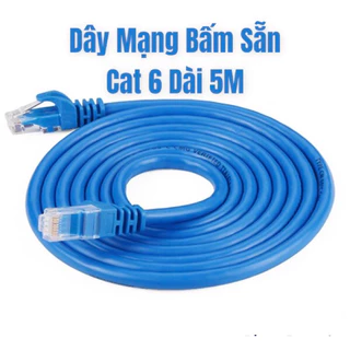 Dây mạng cat 6 bấm sẵn 2 đầu dài 5m - Dây cáp mạng lan internet xịn tốt cao cấp