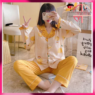 Bộ bầu - bộ sau sinh ( PIJAMA - Qủa Cam - Dài ) chất liệu cotton cao cấp - kiểu mới thời trang