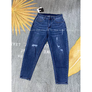 [ TP Shop ] Quần Jean Baggy Bigsize 9 Tấc Che Đùi To Co Giãn 4 Chiều