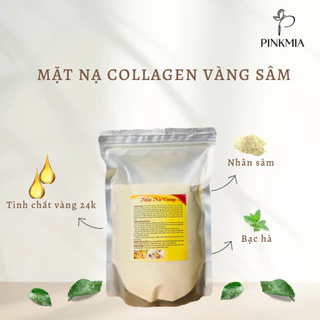 (Chính hãng) Gói 1000gr Mặt Nạ Collagen Sâm Vàng Sạch Nguyên Chất Handmade