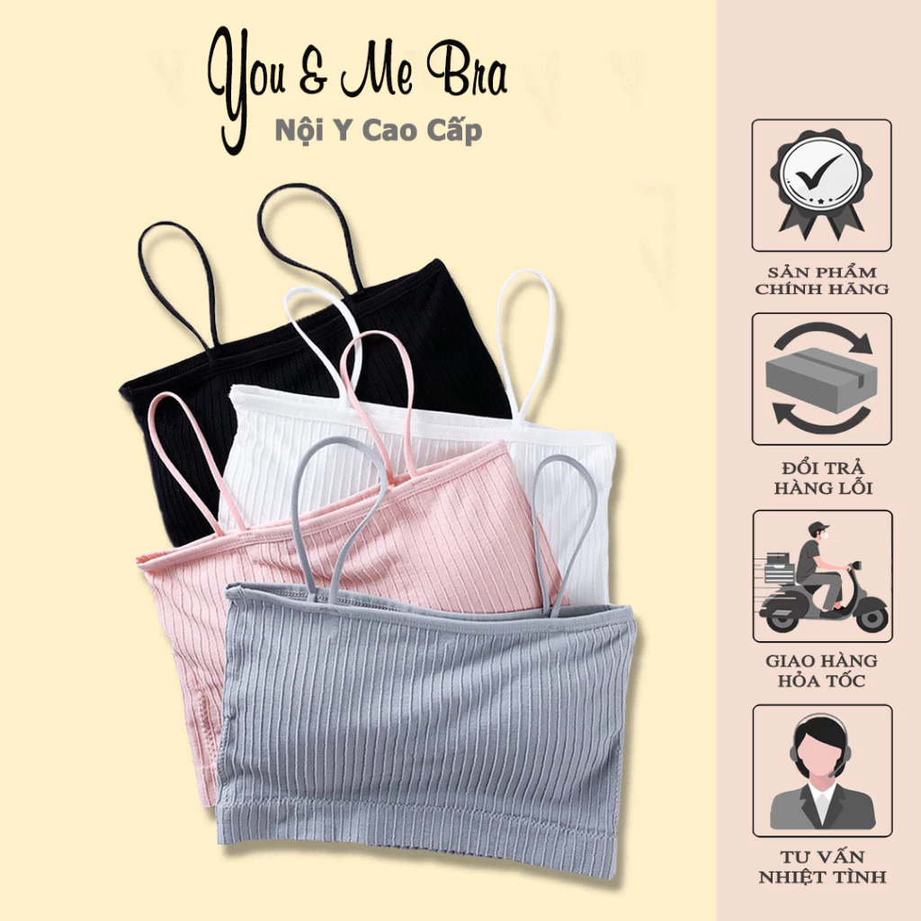 Áo Bra cotton Gân Tăm Co Giãn Thoải Mái (có mút đệm) Siêu Hot You&Me Bra - 809