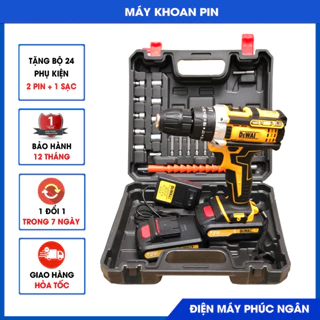 Máy khoan pin cầm tay DE.WALT 72v, May ban vit 3 chức năng. Tặng phụ kiện 24 chi tiết. sử dụng gia đình Bảo hành máy 12T