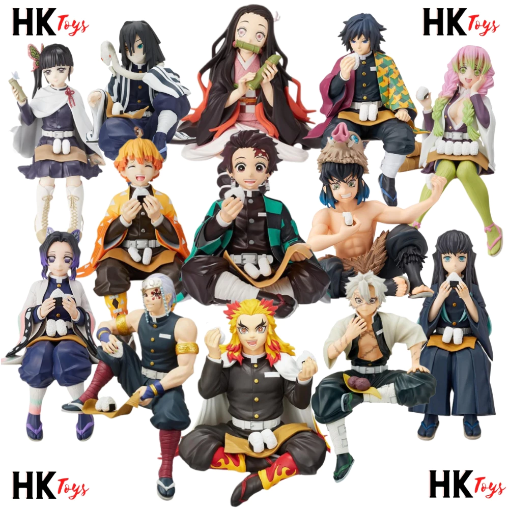 Mô Hình Kimetsu No Yaiba Bộ 13 nhân vật dáng ngồi cao 13 - 16cm - Figure Thanh gươm diệt quỷ - Có Vỏ Hộp màu