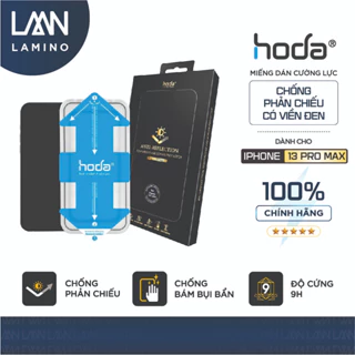 [MUA 1 TẶNG 1] Kính cường lực HODA chống chói, chống phản chiếu full viền đen, có khung trợ dán cho iPhone 13 series