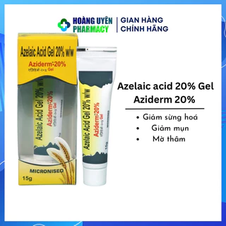 Gel giảm mụn mờ thâm Aziderm Azelaic acid 15% - 20% gel - tube 15g