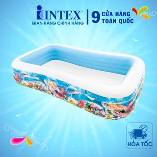 Hồ bơi cho bé Intex 58485, bể phao người lớn dài 3m, có thể 4-5 bé chơi, an toàn chính hãng, bảo hành 12 tháng