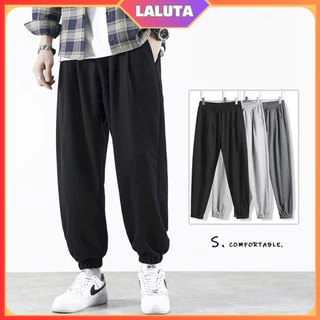 Quần jogger nam nữ ống suông unisex bo gấu cao cấp LALUTA Quần nỉ nam nữ ống rộng nỉ da cá dáng thể thao basic QN001