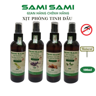 Bình xịt phòng tinh dầu sả chanh, bạc hà, quế, hoa lài, lavender đuổi muỗi SAMI SAMI 100ml khử mùi hiệu quả mùi tự chọn