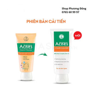 (Mẫu mới) Sữa rửa mặt Acnes Vitamin Sáng da Mờ sẹo Mờ vết thâm 100g