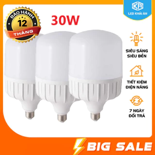 Combo Tiết Kiệm Tiền Điện - 3 Bóng Đèn Led 30W Siêu Sáng Bảo Hành 12 Tháng Đèn Led Khải Ân Chất Lượng Giá Luôn Tốt