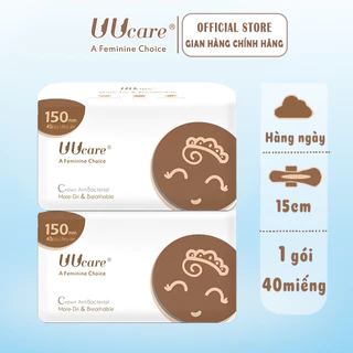 Combo 2 gói Băng vệ sinh UUcare Singapore Crown Antibacterial hàng ngày 15cm 40 Miếng/gói