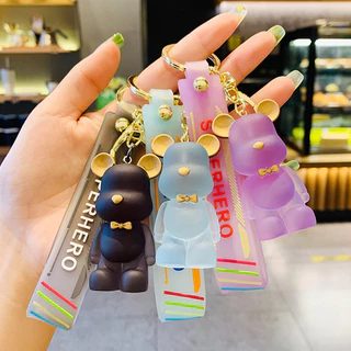 Móc Khoá Gấu Bearbrick Màu Pastel Có Dây Siêu Xinh