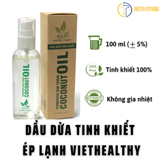 Dầu dừa nguyên chất ép lạnh VIETHEALTHY giúp dưỡng tóc, da & môi thiên nhiên, làm săn búi t.r.ĩ