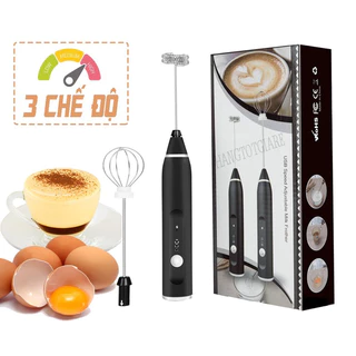 Máy Đánh Trứng, Đánh Sữa Và Tạo Bọt Cafe Di Động Cầm Tay 3 Tốc Độ Sử Dụng Pin Sạc Cao Cấp, Tiện lợi trong nhà bếp