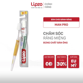 [Combo 2] Bàn Chải Đánh Răng Lipzo Pro For Man Cho Nam Giới Men Răng Yếu Công Nghệ Lông Nở Kết Hợp Chỉ Tơ Nha Khoa