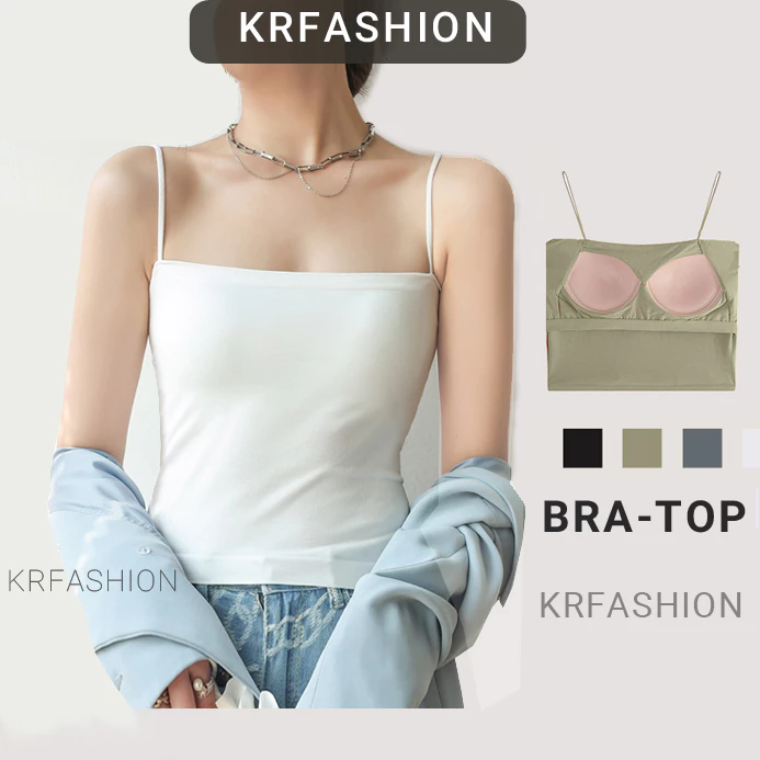 Áo 2 dây nữ có mút bra hai Quây ống AN1029 Krfashion, croptop Chất Thun Lạnh cao cấp Hàn Quốc